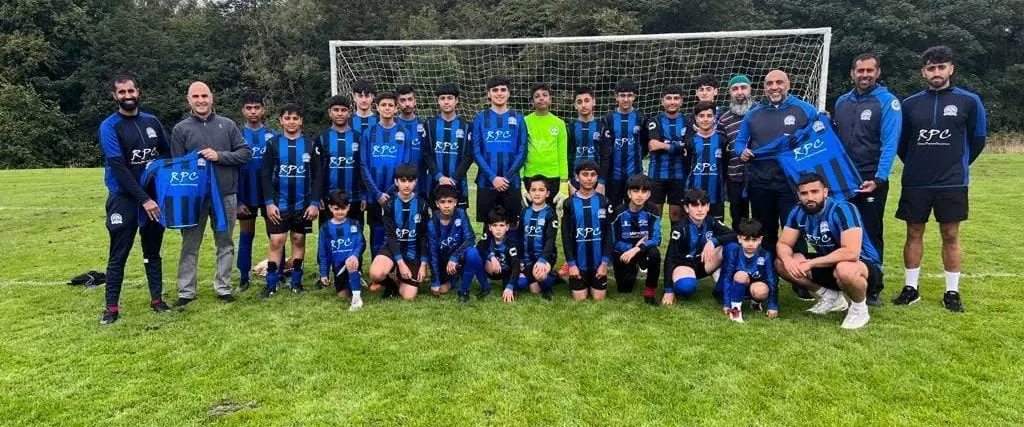 Daneshouse FC players and coaches wearing RPC sponsored kit
